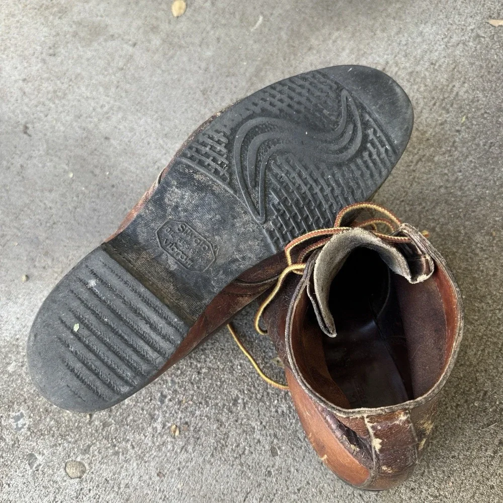 Vintage LL Bean Maine Guide Shoes Leather Moc Toe Made in USA - Size 10 E